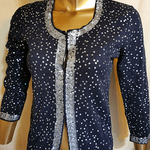 Cardigan Lentejuelas Plata JOAN VASS (S) NUEVO