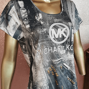 Polera Brillos Tachas Gráfica MICHAEL KORS (M-L) 