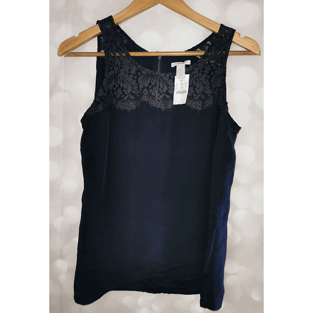 Top Sin Mangas Encaje 100% Seda J. CREW (S-M) NUEVO ETIQUETAS