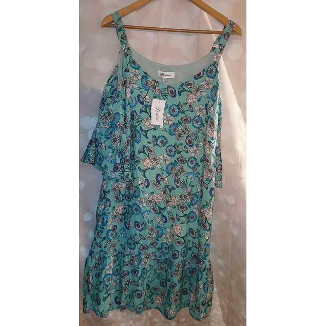 Vestido Flores Hombro Descubierto HELENA (M) NUEVO ETIQUETAS