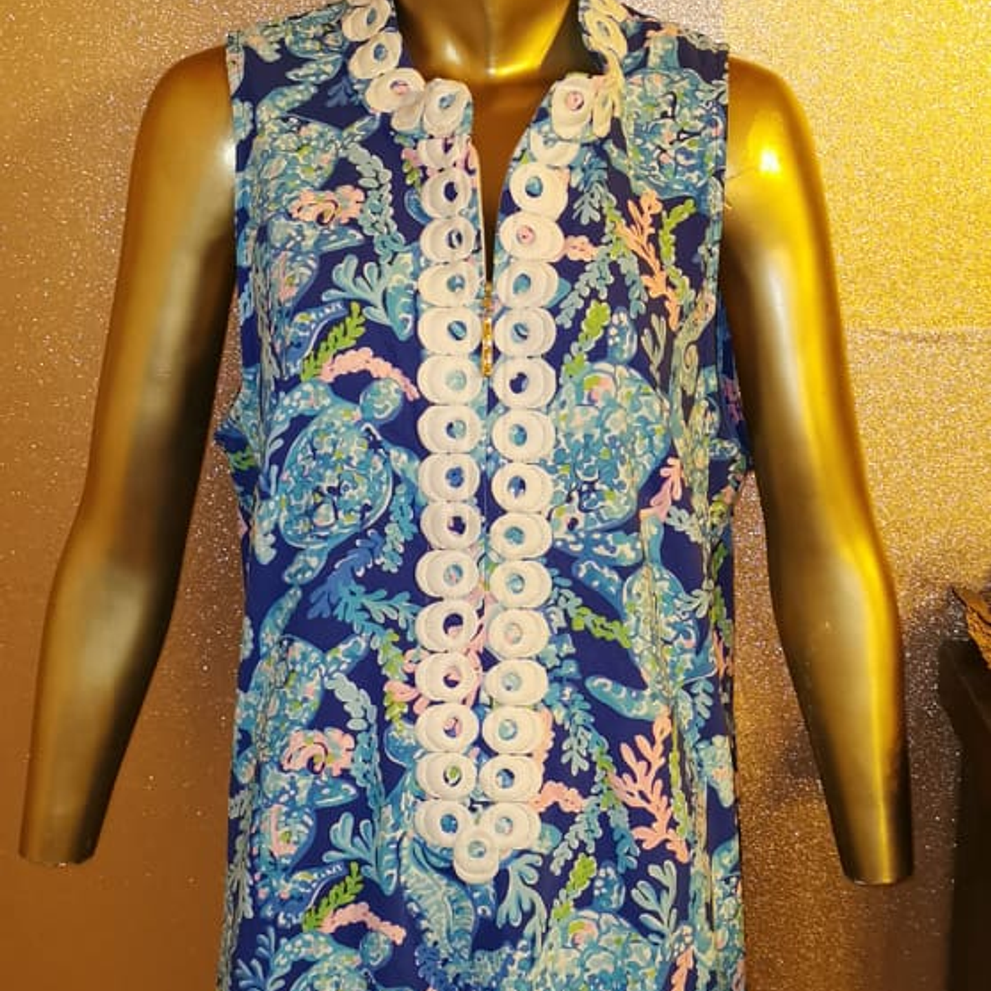 Vestido Harper Cierre Dorado LILY PULITZER (L-XL) NUEVO 9