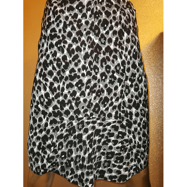 Falda Diseño Cola Animal Print Sedosa ANN TAYLOR (S) NUEVO