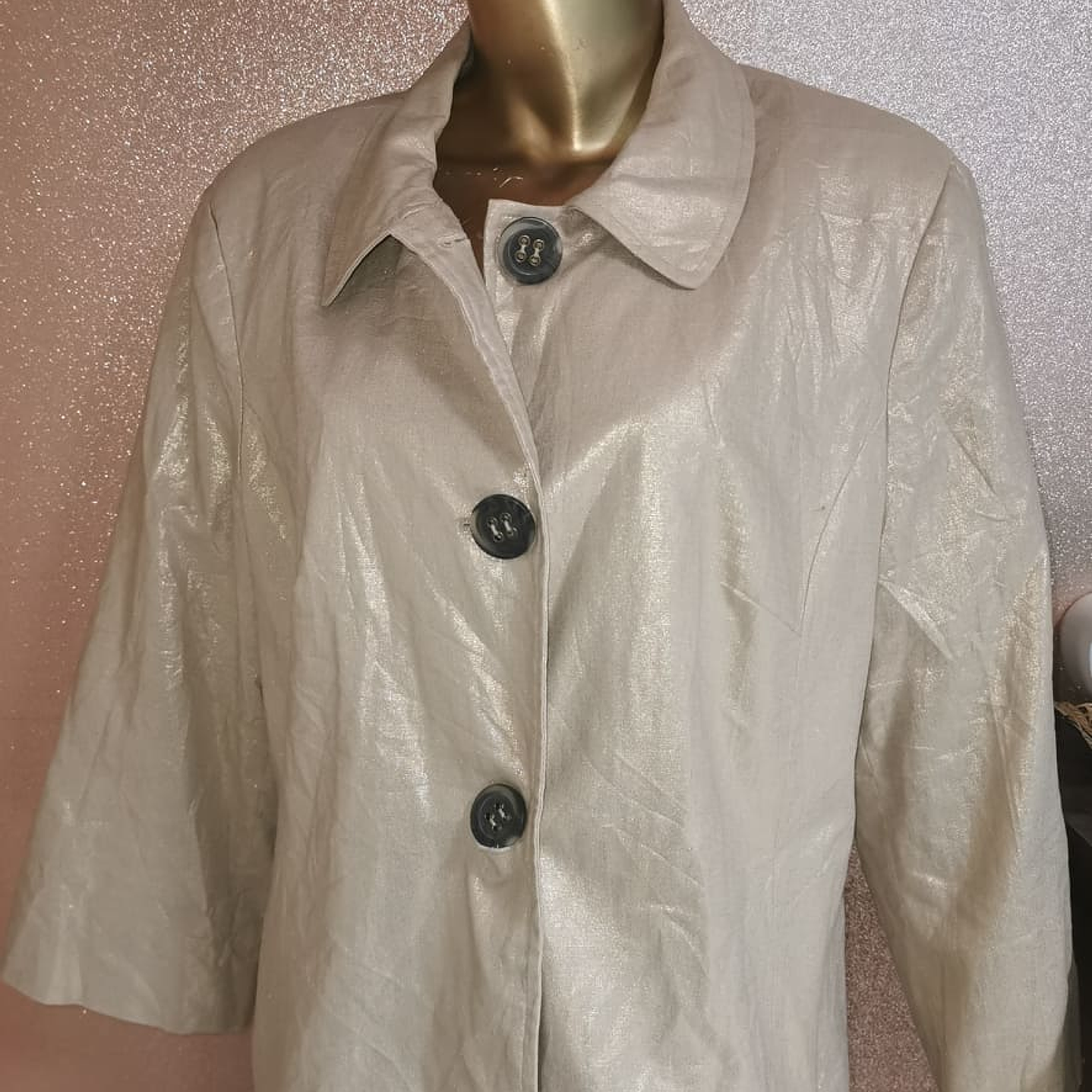 Chaqueta Dorada Brillos Lino SAGHARBOR (L) NUEVO 2