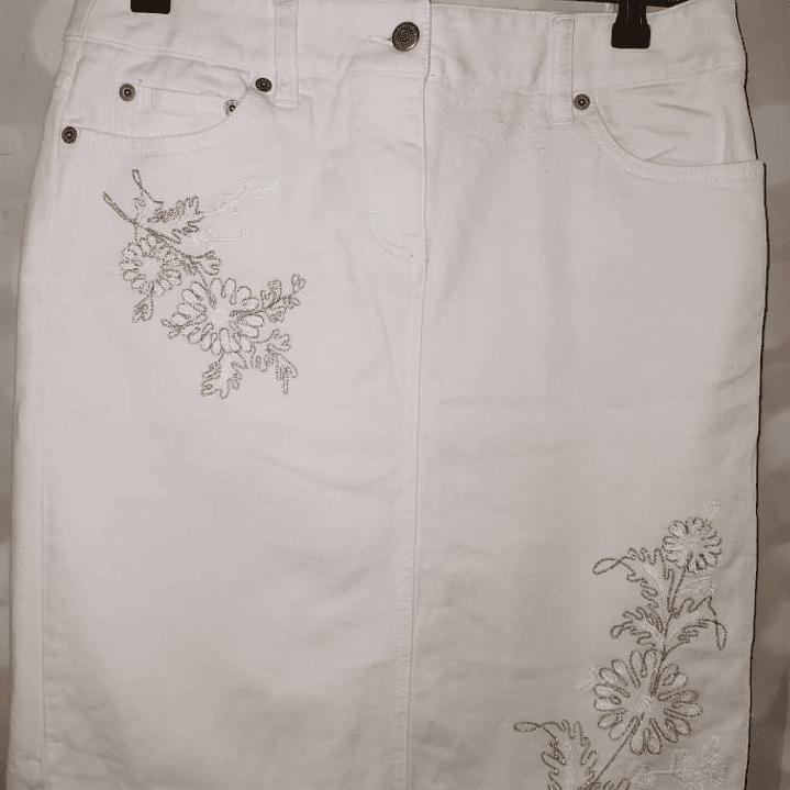 Falda Denim Bordados ANN TAYLOR (S) 3