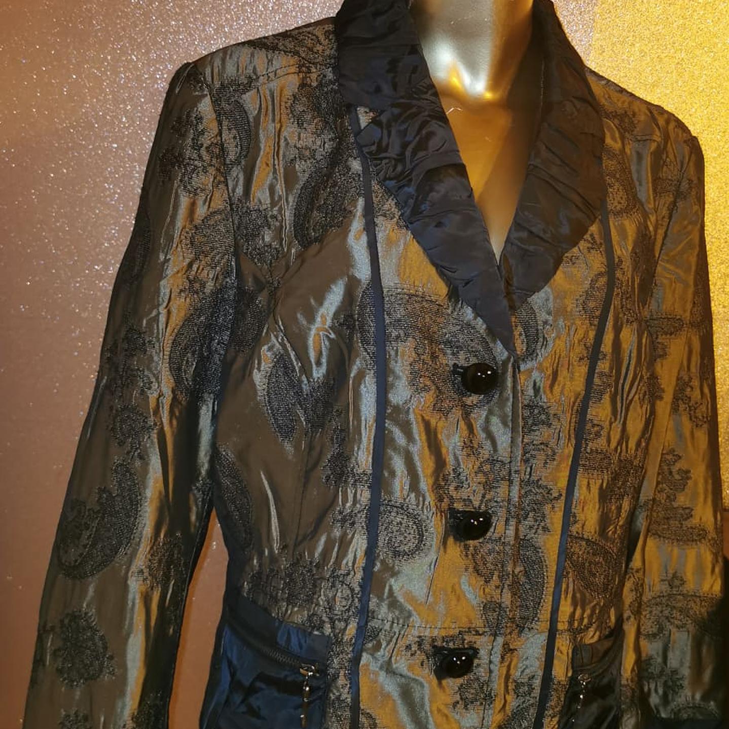 Blazer Satinado Diseño Paisley KRISS SWEDISH DESIGN (L) NUEVO 1