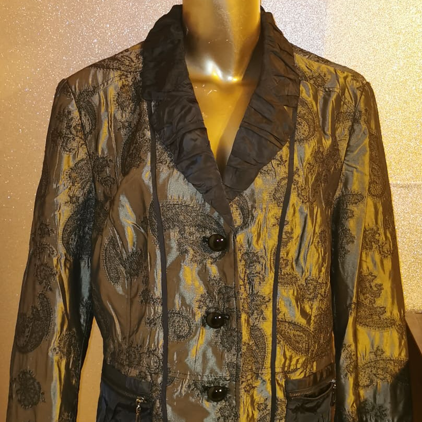 Blazer Satinado Diseño Paisley KRISS SWEDISH DESIGN (L) NUEVO 3