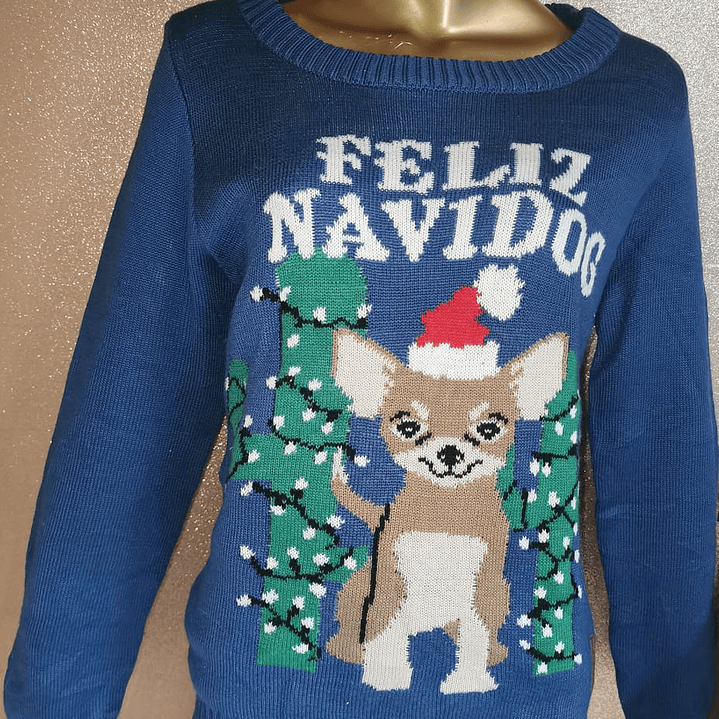 Sueter Navideño FELIZ NAVIDOG CHIHUAHUA TIPSY ELVES (M) 1