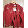 Cardigan 10% Seda Bordados CROFT & BARROW (M) NUEVO ETIQUETAS