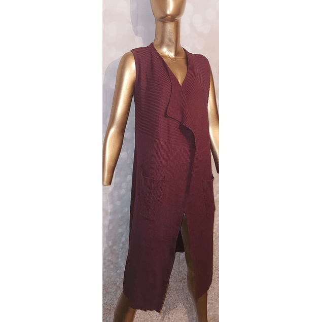 Tapado Tejido Maxi Burgundy Bolsillos (M-L) NUEVO