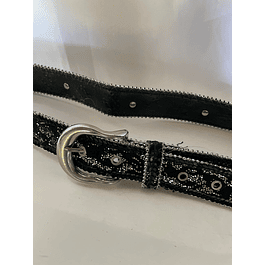 Cinturón Estilo Vaquero Brillos Plata (S)