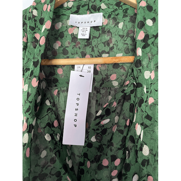 Blusa Vuelos Estampado Flores TOPSHOP (M) NUEVO ETIQUETAS