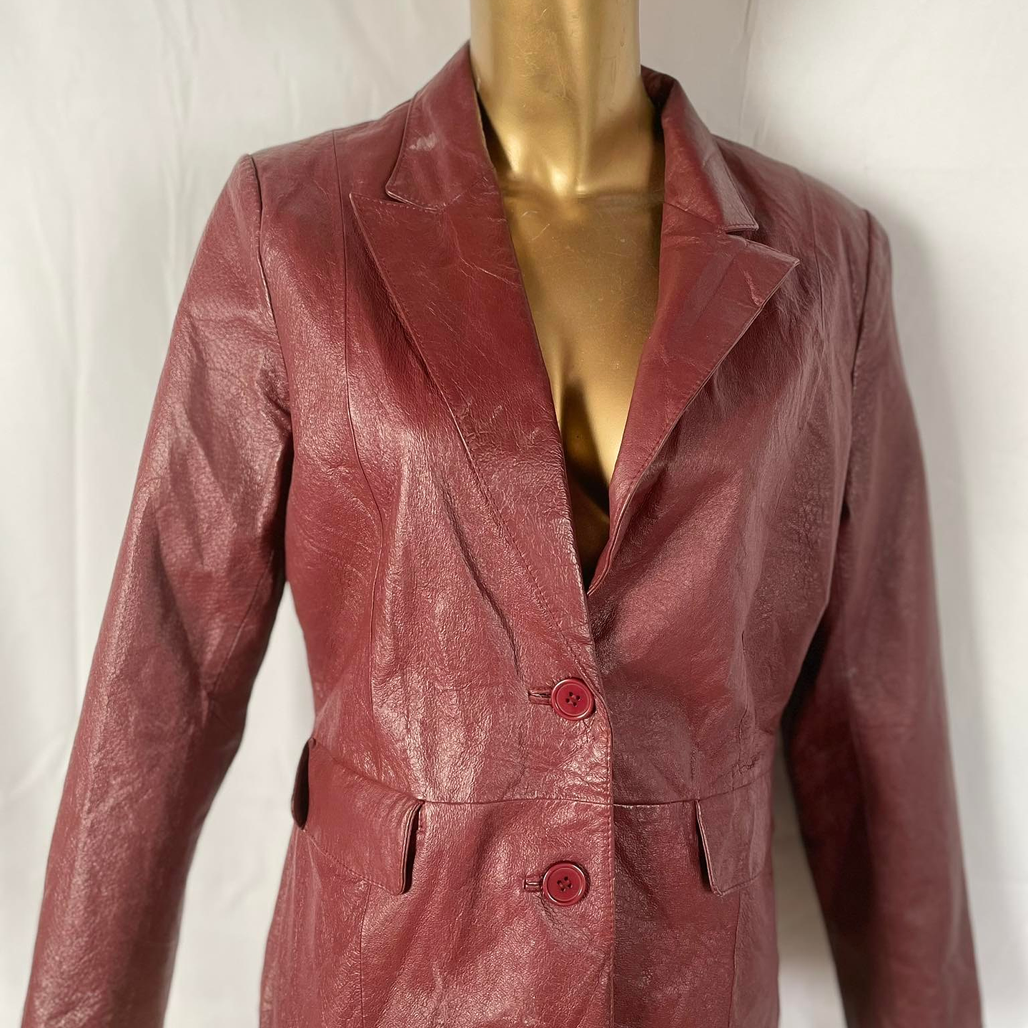 Chaqueta 100% Cuero Burgundy  VintageBAGATELLE (M)  1