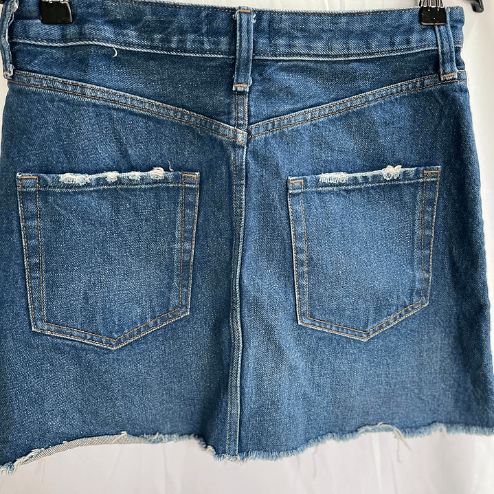 Falda Denim Franjas A-Line Vintage ABERCROMBIE & FITCH (S) 4