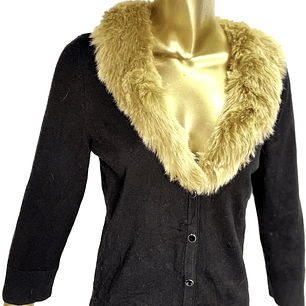 Cardigan Cuello Faux Fur WHITE HOUSE BLACK MARKET (S)