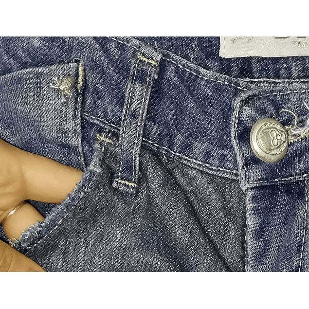 Jeans Diseño Pintados a Mano Plateado DIVINO (XS-36)