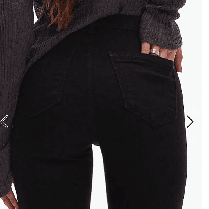 OFERTA/ MARCA BRITANICA TOPSHOP/ JEANS AJUSTADOS / MODELO JONI NEGRO SOLIDO CON PASADORES PARA CINTURON/ TALLA 34/35 6