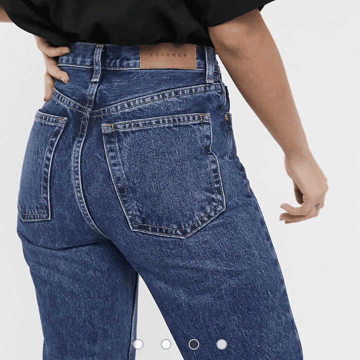 Jeans Marca Británica Topshop/ Modelo EDITOR. Jeans Rectos/ W28 L28 Petit/ Talla 38 / Abotonados 1