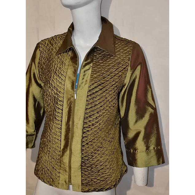 Chaqueta Metalizada Verde Texturizada AGORA NEW YORK  (L) NUEVO