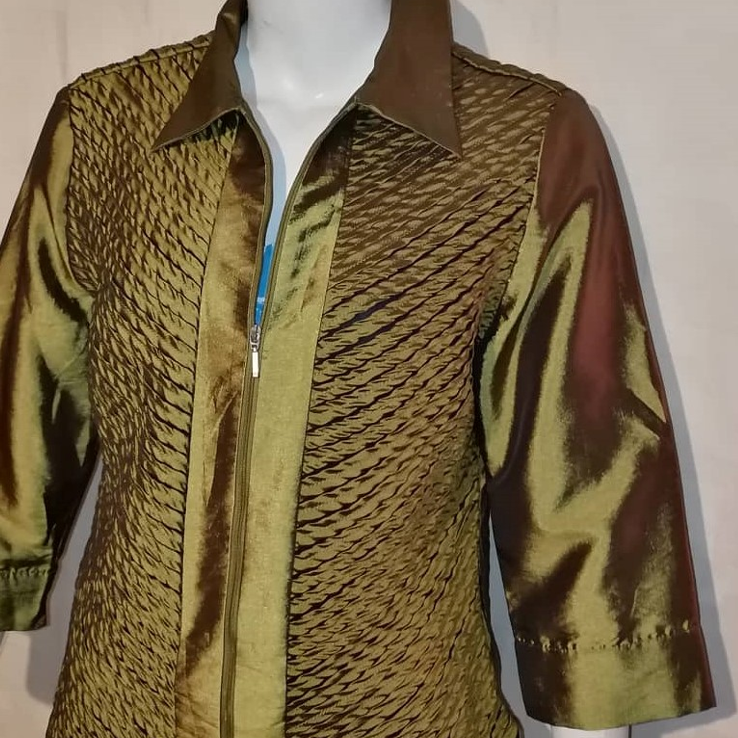 Chaqueta Metalizada Verde Texturizada AGORA NEW YORK  (L) NUEVO 1