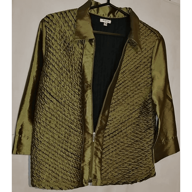 Chaqueta Metalizada Verde Texturizada AGORA NEW YORK  (L) NUEVO