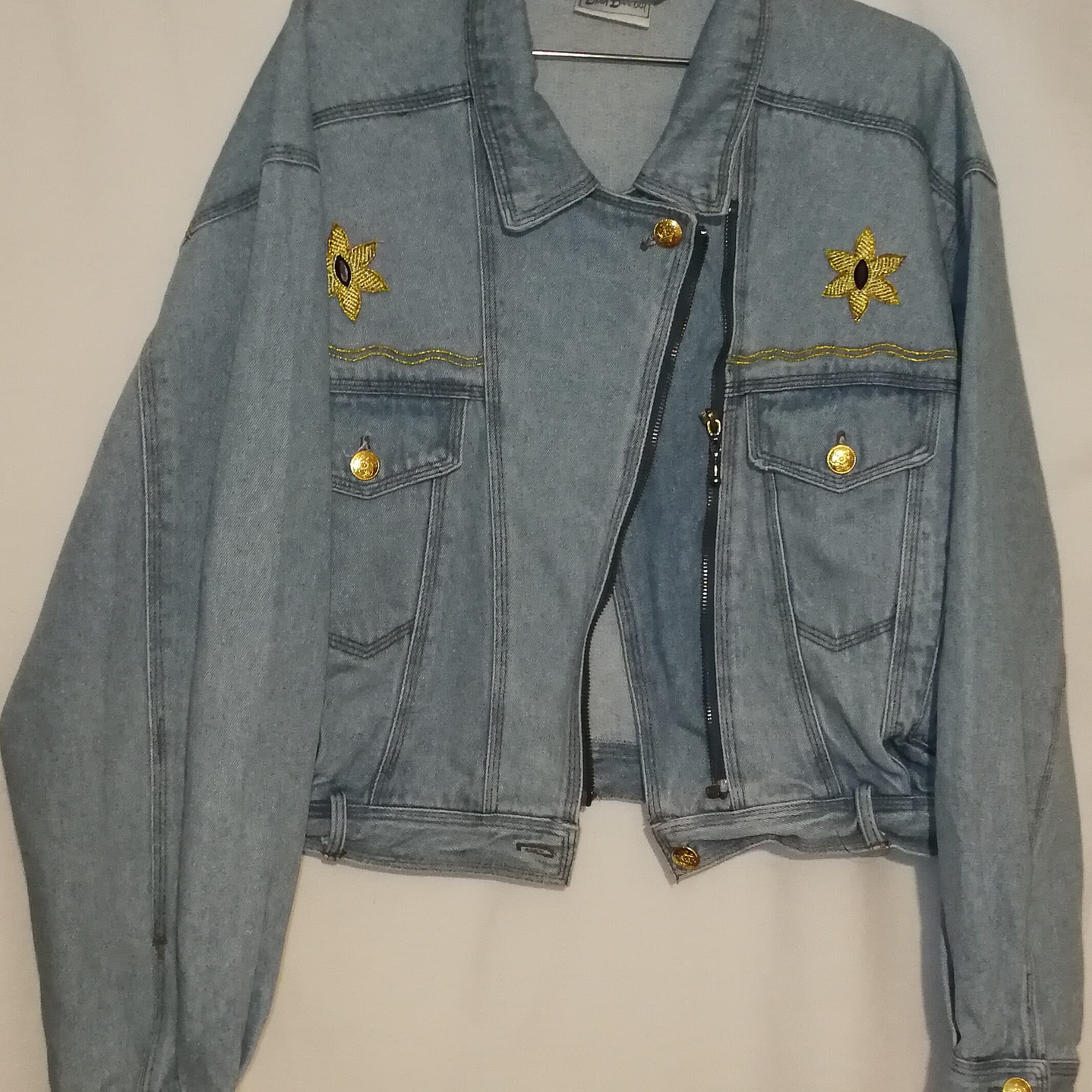 Chaqueta Denim Biker Bordados Girasol BETTY BARCLAY (M) 6