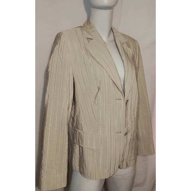 Blazer Corte Recto Satinado Rayas LEBEK (L) NUEVO