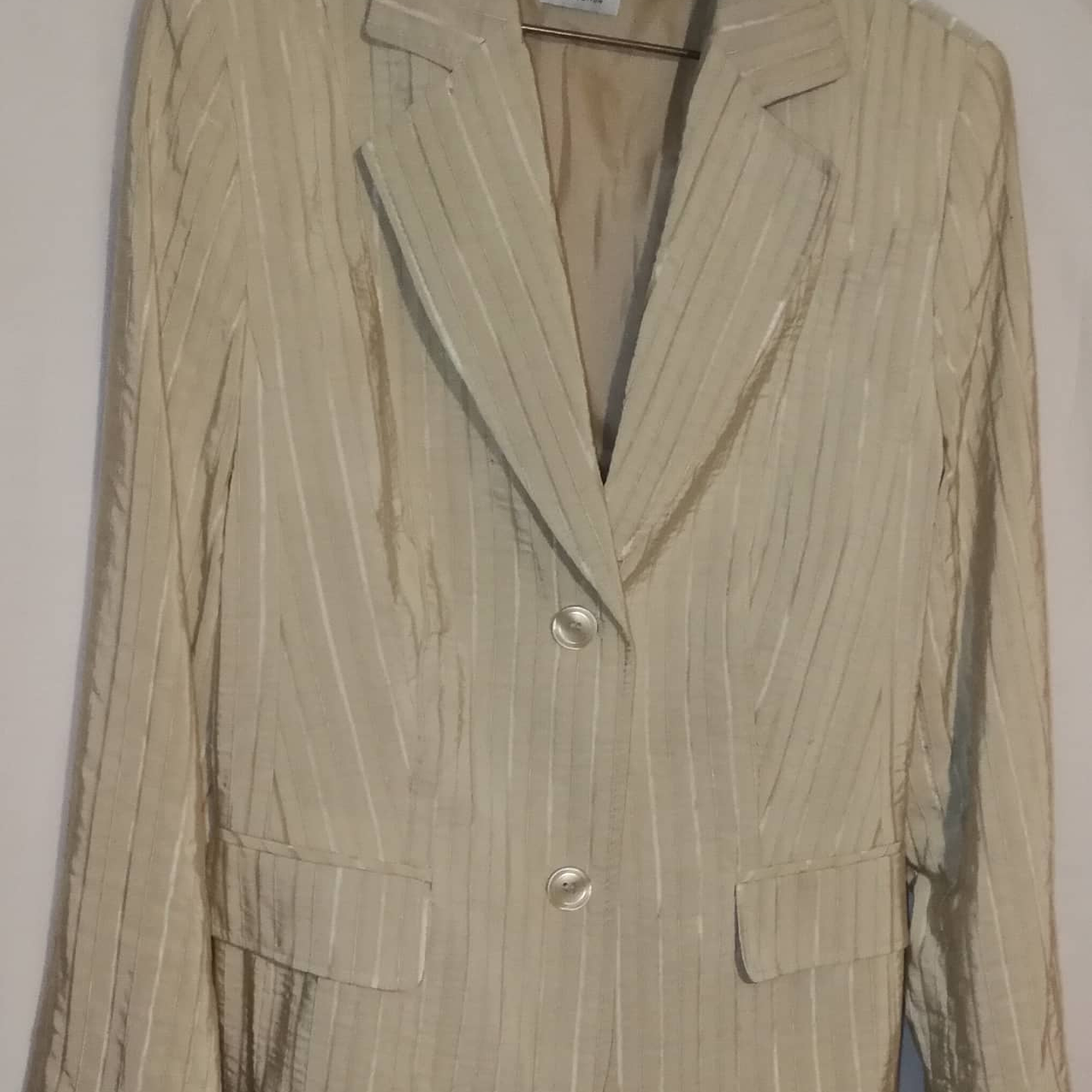 Blazer Corte Recto Satinado Rayas LEBEK (L) NUEVO 2