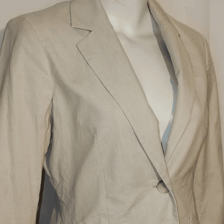 Blazer Ceñido Pinstripe Beige ESPRIT (S) COMO NUEVO 3