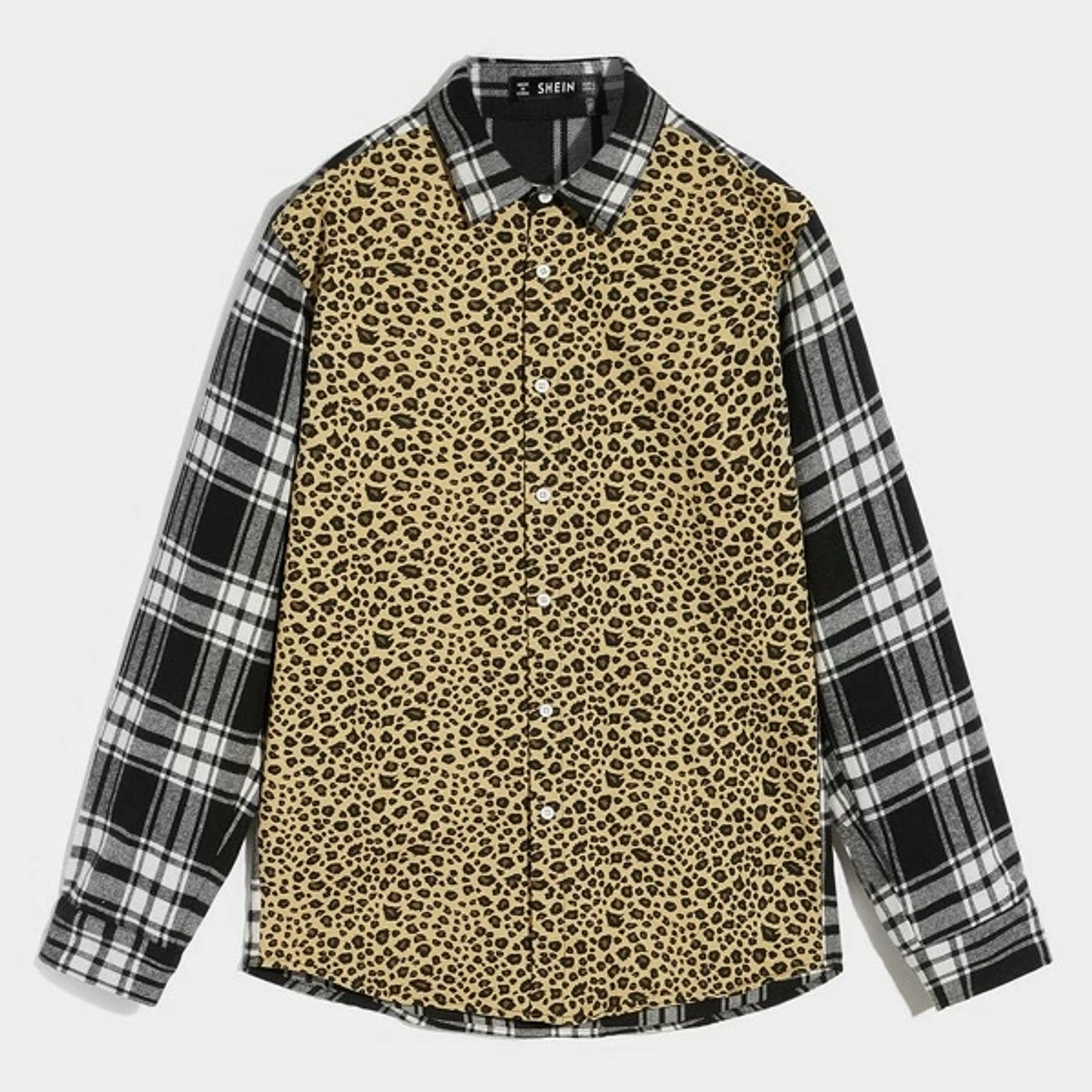 Camisa Franela Denim UNISEX Leopardo SHEIN (XL) NUEVO 1