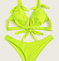 BIKINI TOP ESPALDA ABIERTA CORDÓN PIERNA ALTA LIMA NÉON (M-L) - Miniatura 3