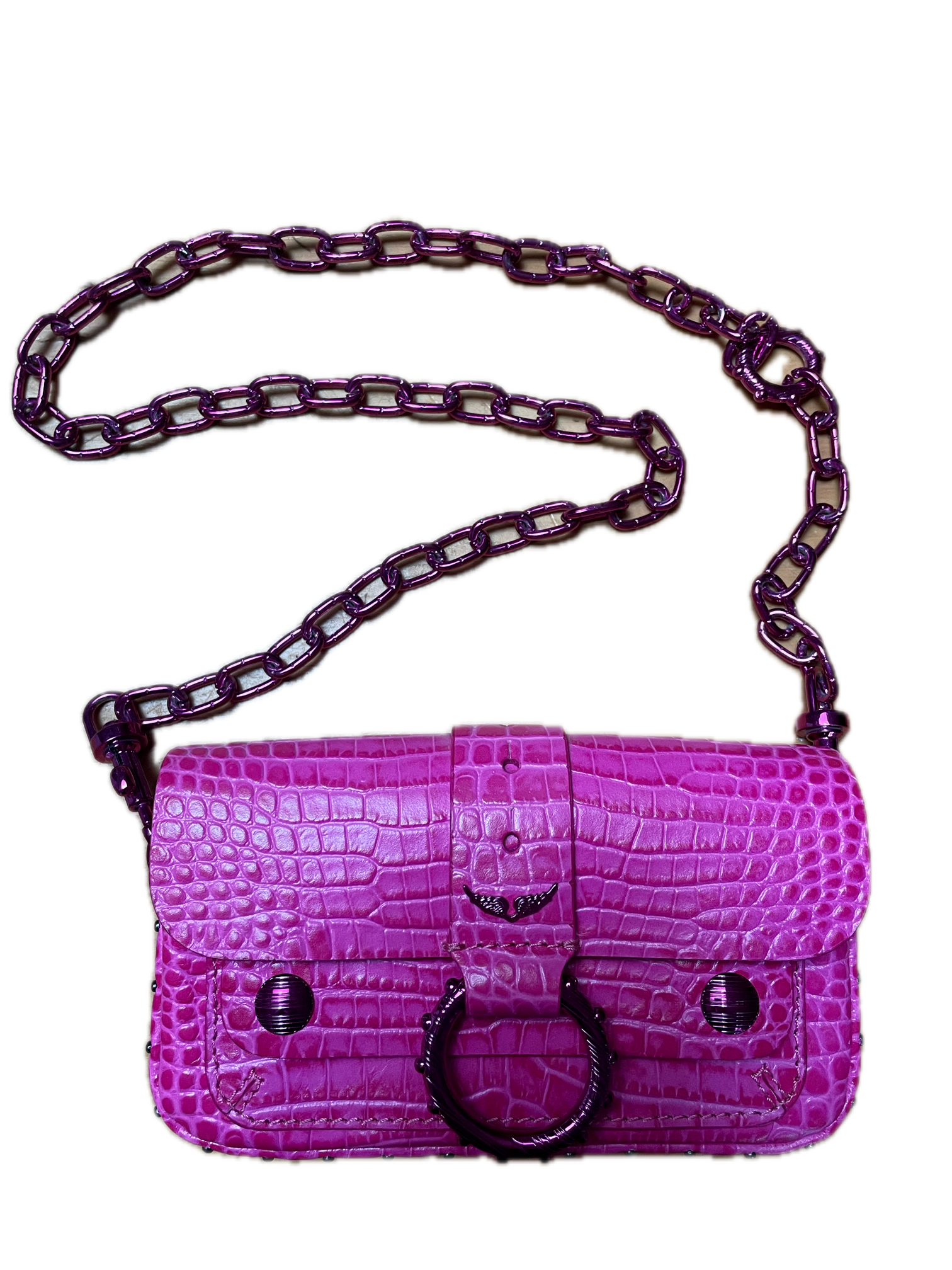 Zadig & Voltaire X Kate Moss Limited Edition Croc-Embossed Leather Nuevo 3