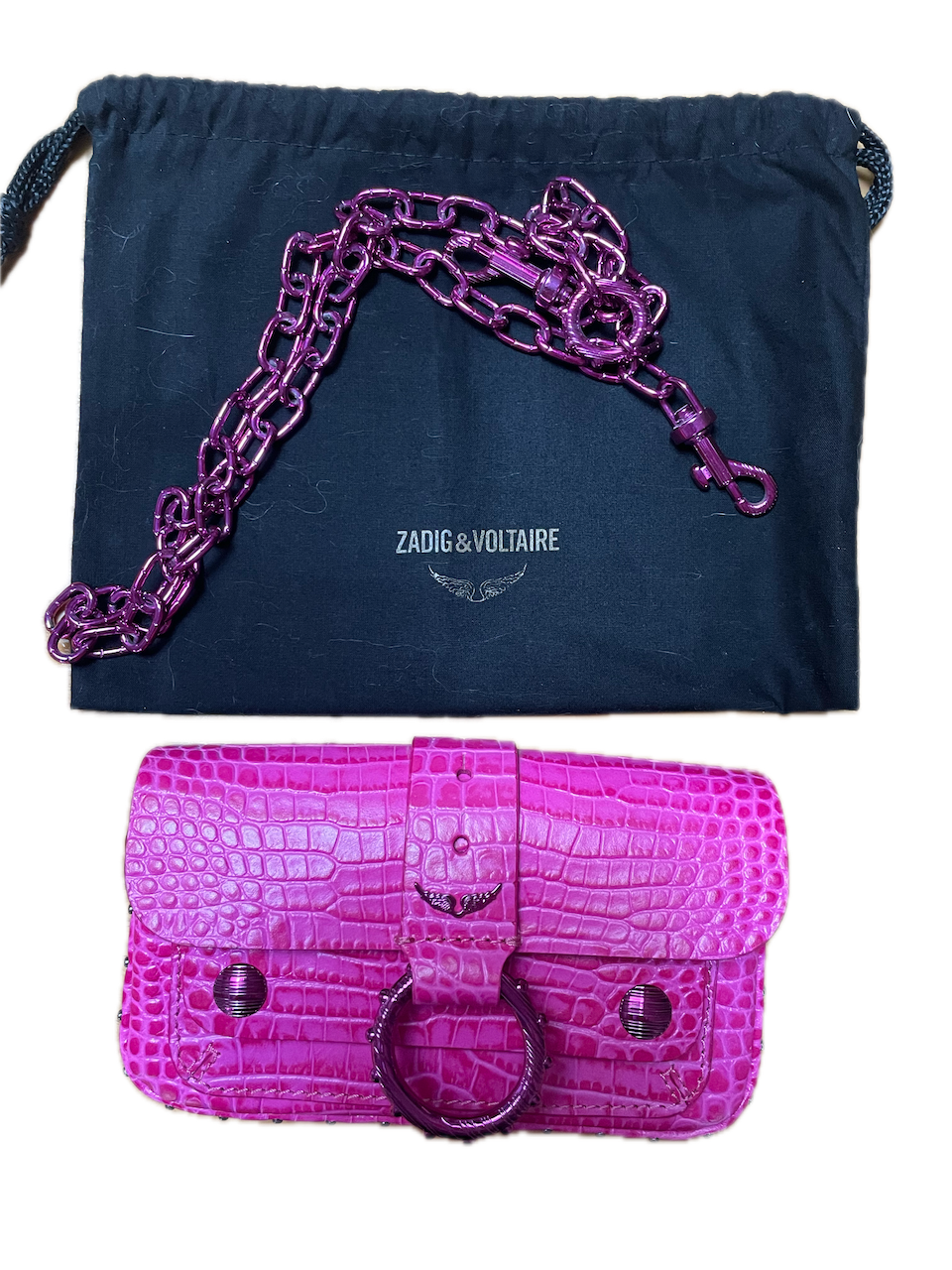 Zadig & Voltaire X Kate Moss Limited Edition Croc-Embossed Leather Nuevo 2