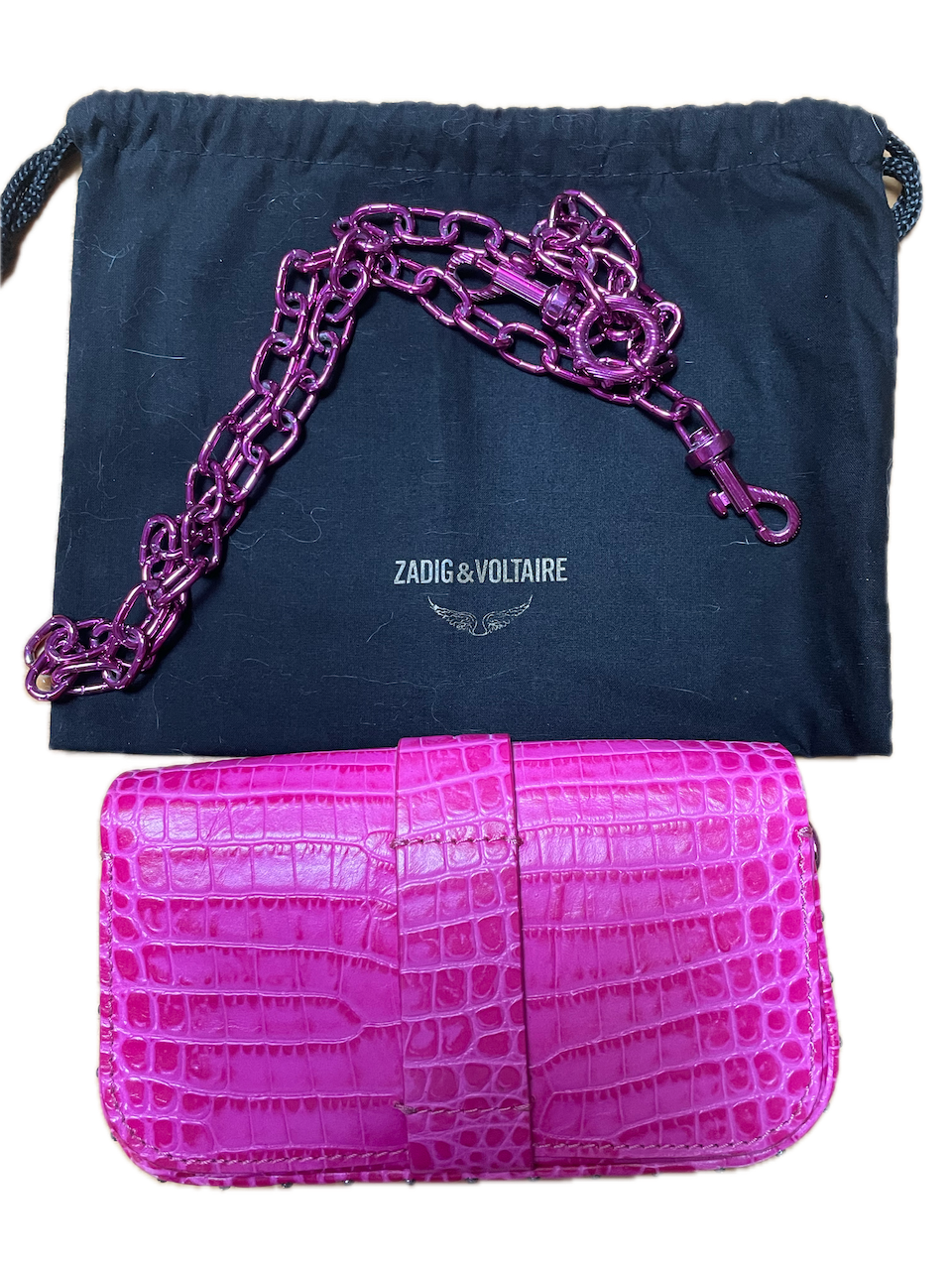 Zadig & Voltaire X Kate Moss Limited Edition Croc-Embossed Leather Nuevo 5