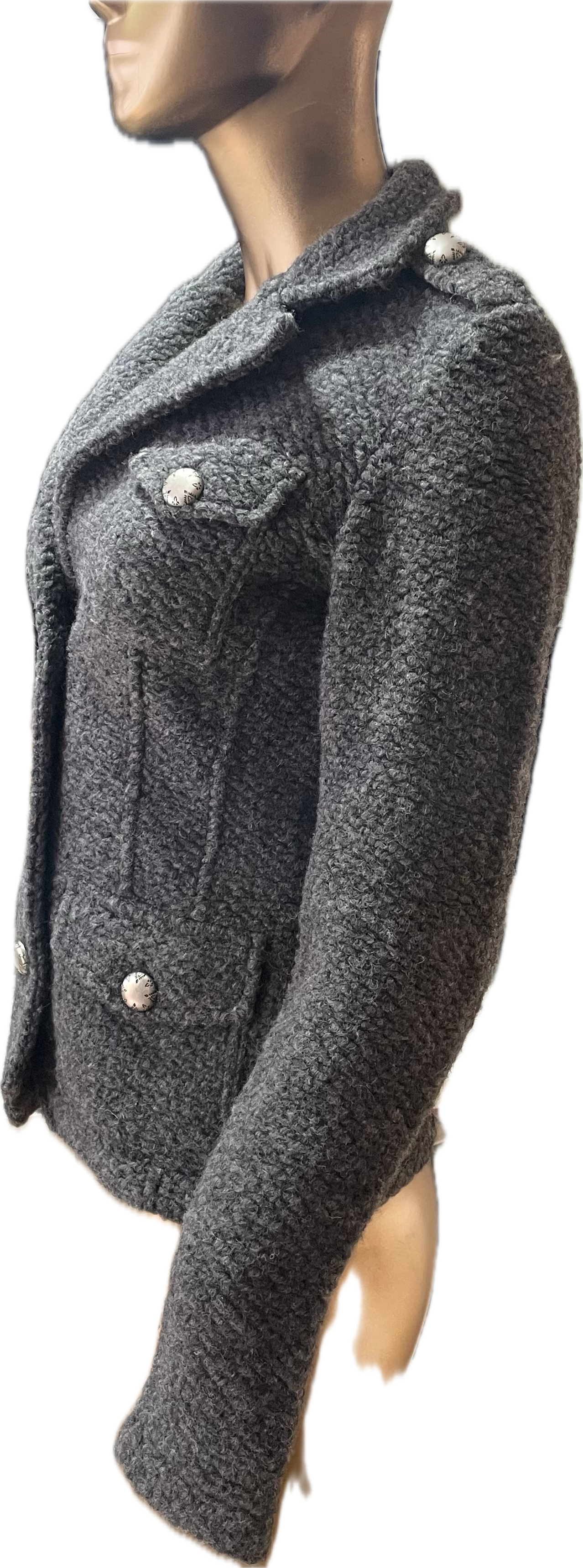 Cardigan Militar 70% Lana MARISOL MADE IN ITALY (XS)  4