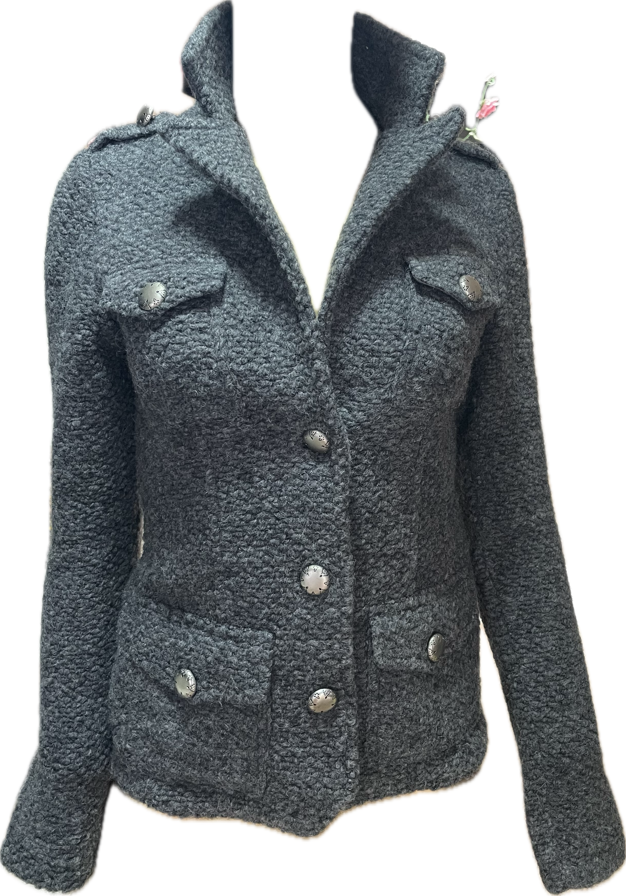 Cardigan Militar 70% Lana MARISOL MADE IN ITALY (XS)  3