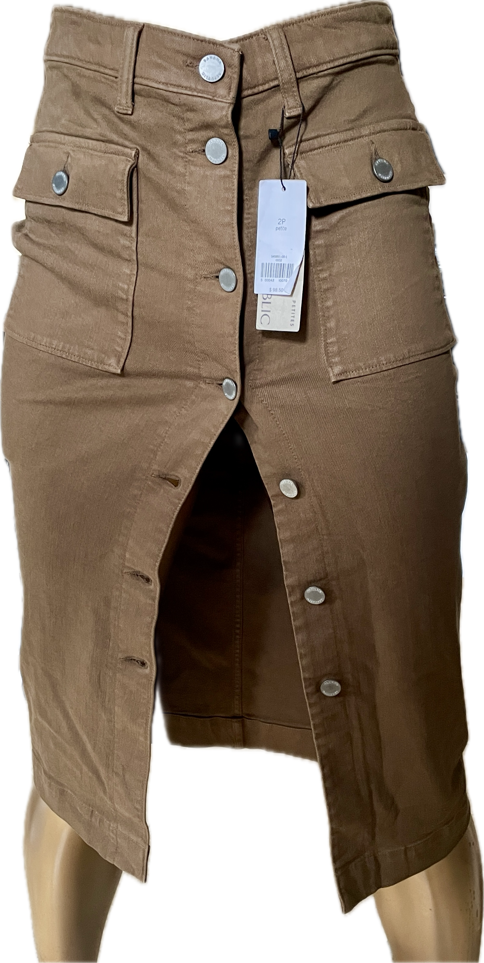 Falda Maxi Tubo Denim Button Front  (XS-S) BANANA REPUBLIC NUEVO CON ETIQUETAS  2