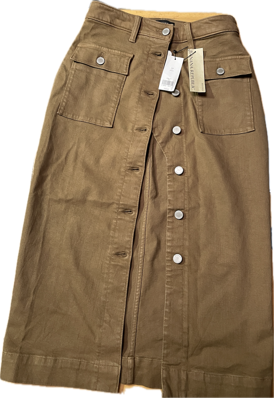 Falda Maxi Tubo Denim Button Front  (XS-S) BANANA REPUBLIC NUEVO CON ETIQUETAS  3