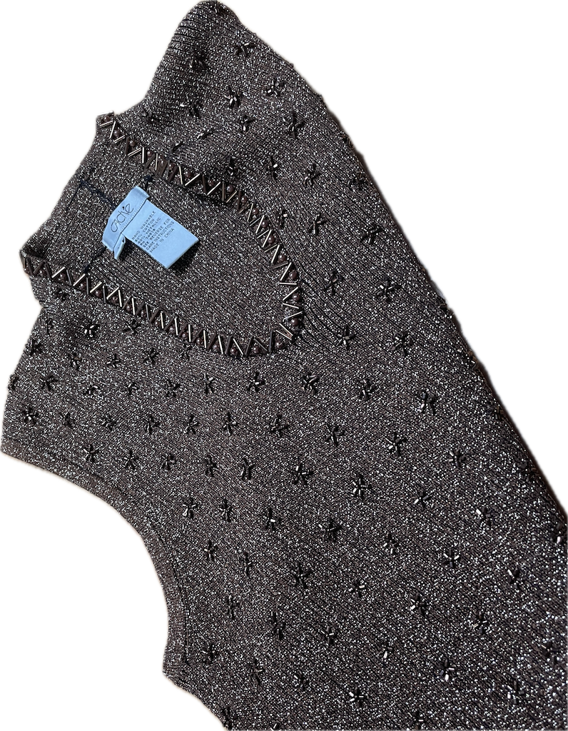 Top Tejido MostacillasBrillos Metalizados CACHÉ (S-M) NUEVO 4