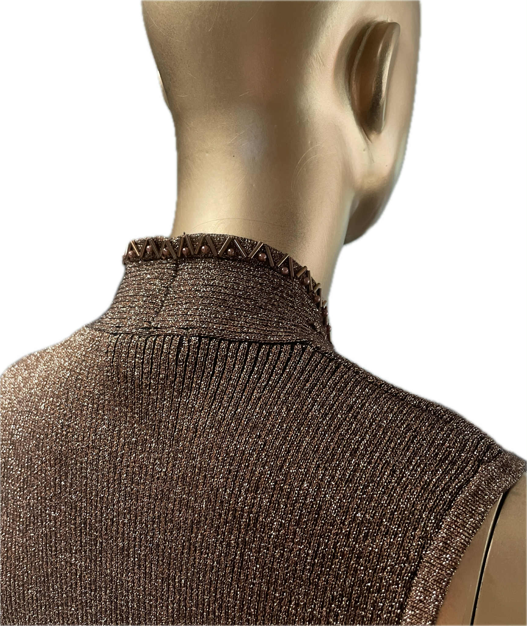 Top Tejido MostacillasBrillos Metalizados CACHÉ (S-M) NUEVO 3