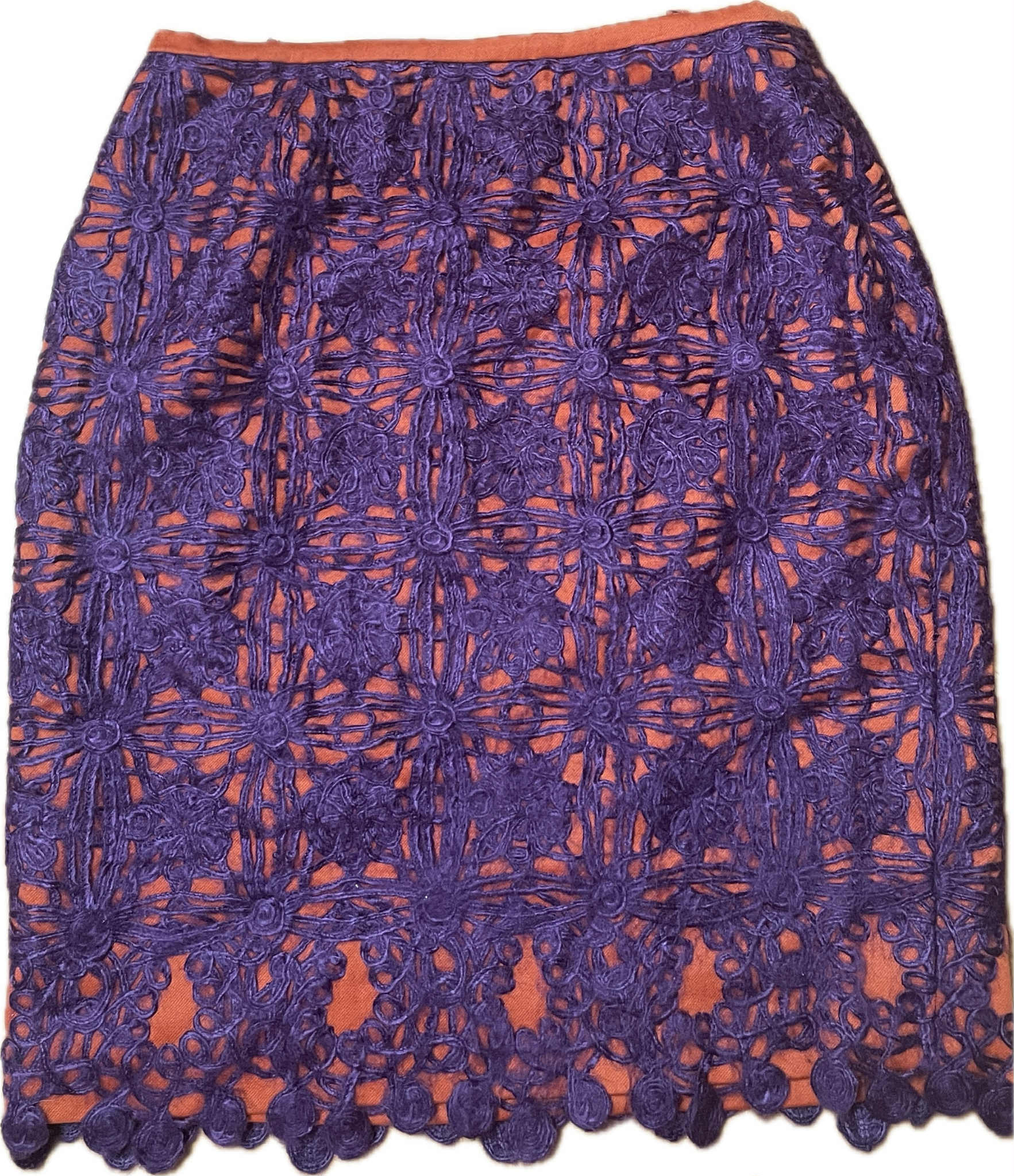 Falda Diseño Encaje Lana Seethrough ATELLIER EVA KRIZ (M) COMO NUEVO 2