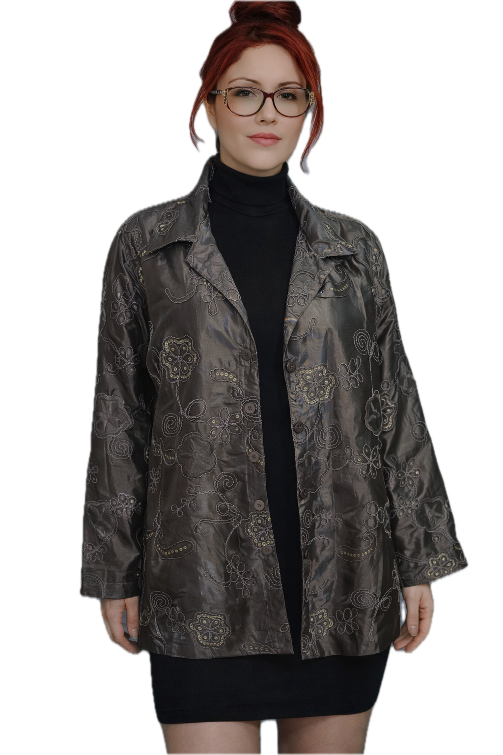 Floral Embroidered Sequins Blazer SUSAN GRAVER (XL) COMO NUEVO 1