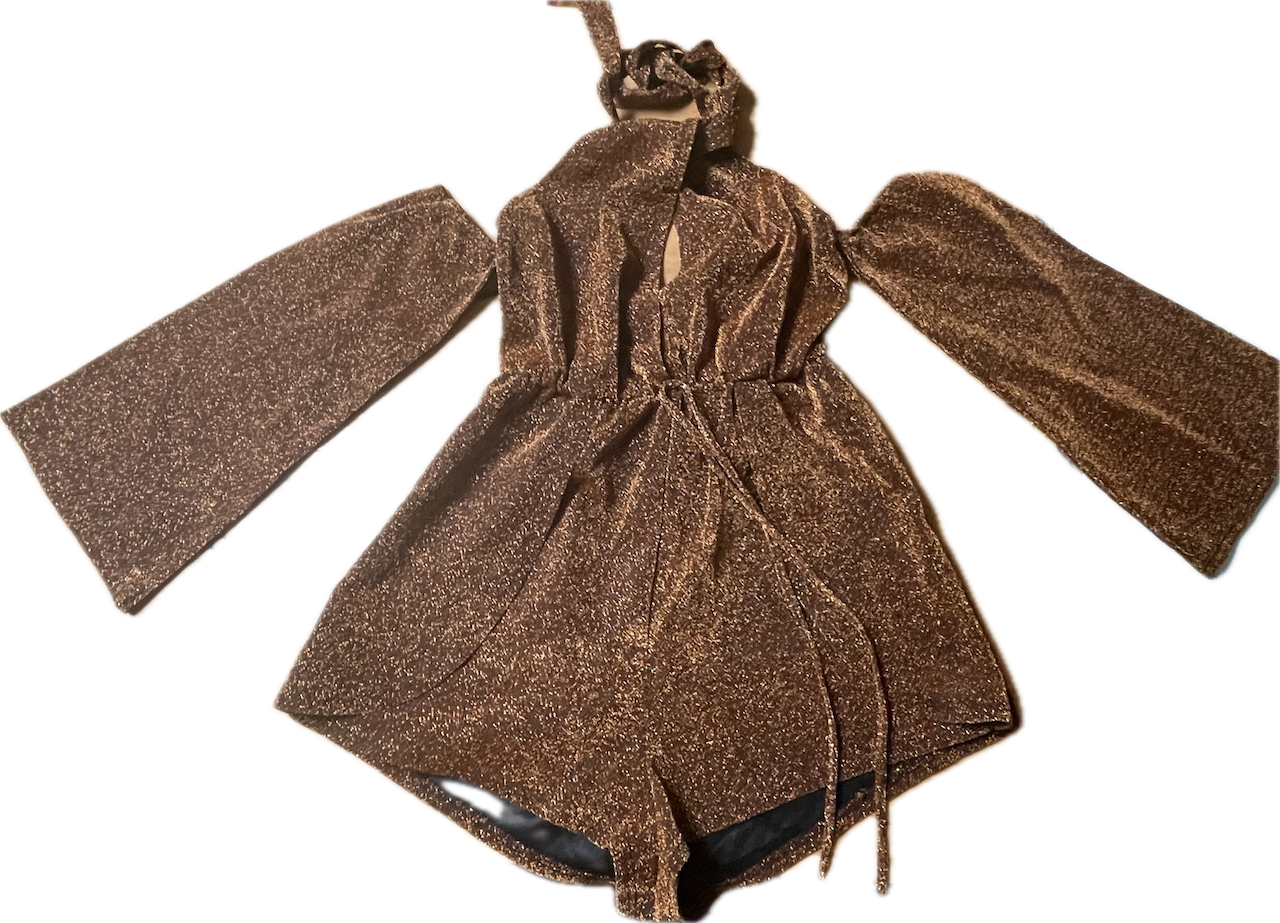 Enterito Halter Neck Cobre Brillos SWEET POT (XS) NUEVO 3