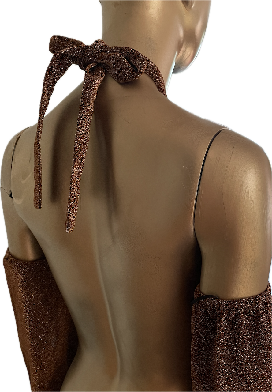 Enterito Halter Neck Cobre Brillos SWEET POT (XS) NUEVO 9