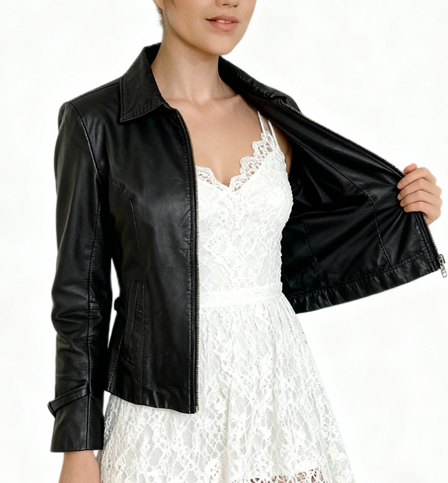 Chaqueta 100% Cuero Oveja Bomber Fitted (S) COMO NUEVO 1