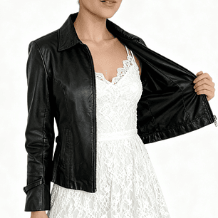 Chaqueta 100% Cuero Oveja Bomber Fitted (S) COMO NUEVO