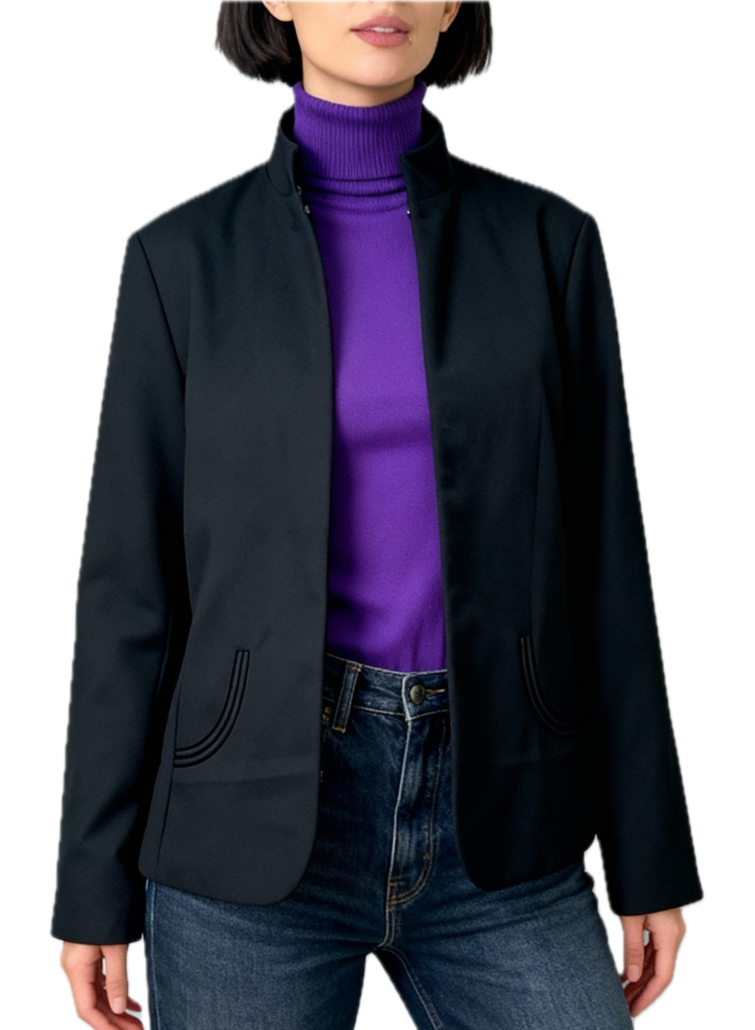 Chaqueta Cuello Mao Smooth Plush CHICO'S (XL) NUEVO CON ETIQUETAS  1