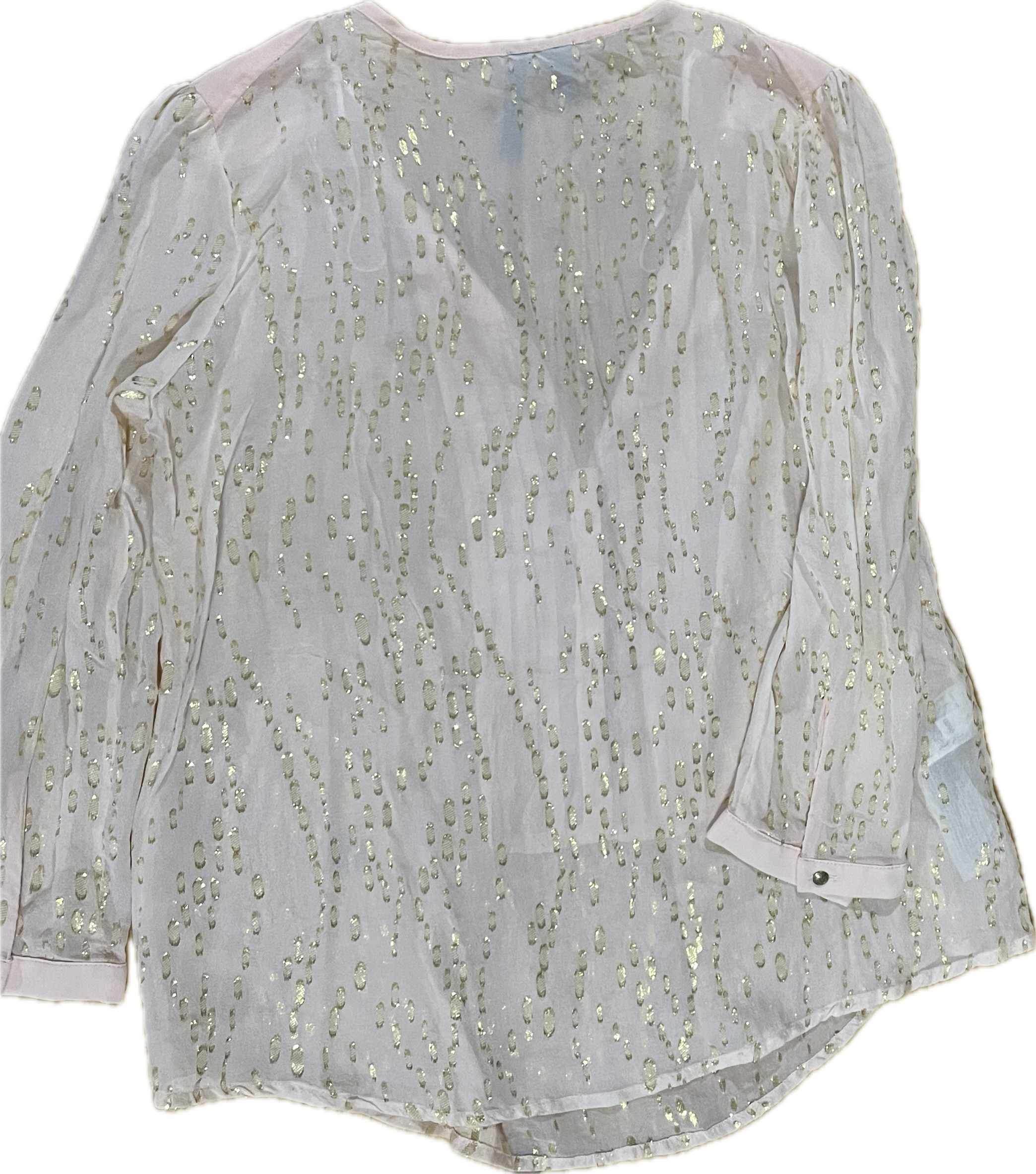 Blusa 80% Seda Hilos Dorados Rosa Palo MANGO SUIT (XS) NUEVO 3