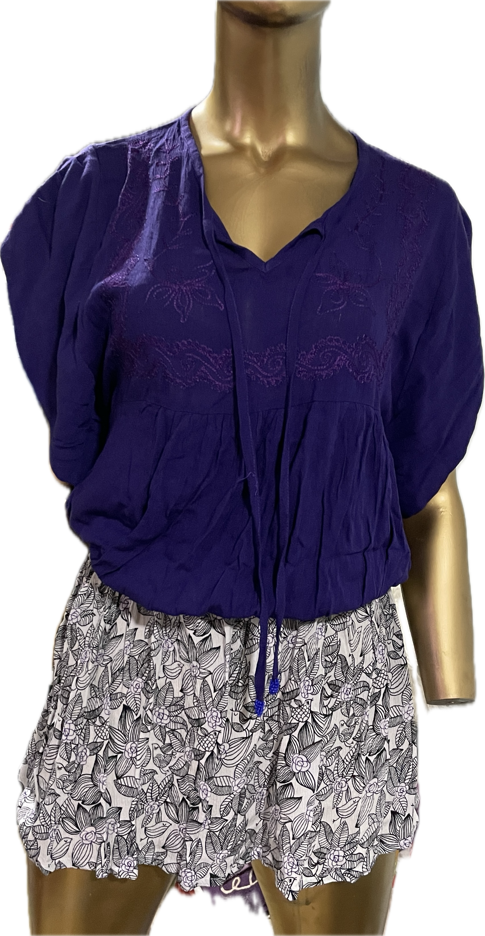 Vestido Batwing Playero Hecho a Mano MAREA FLUYE (XS-S) NUEVO CON ETIQUETAS  4