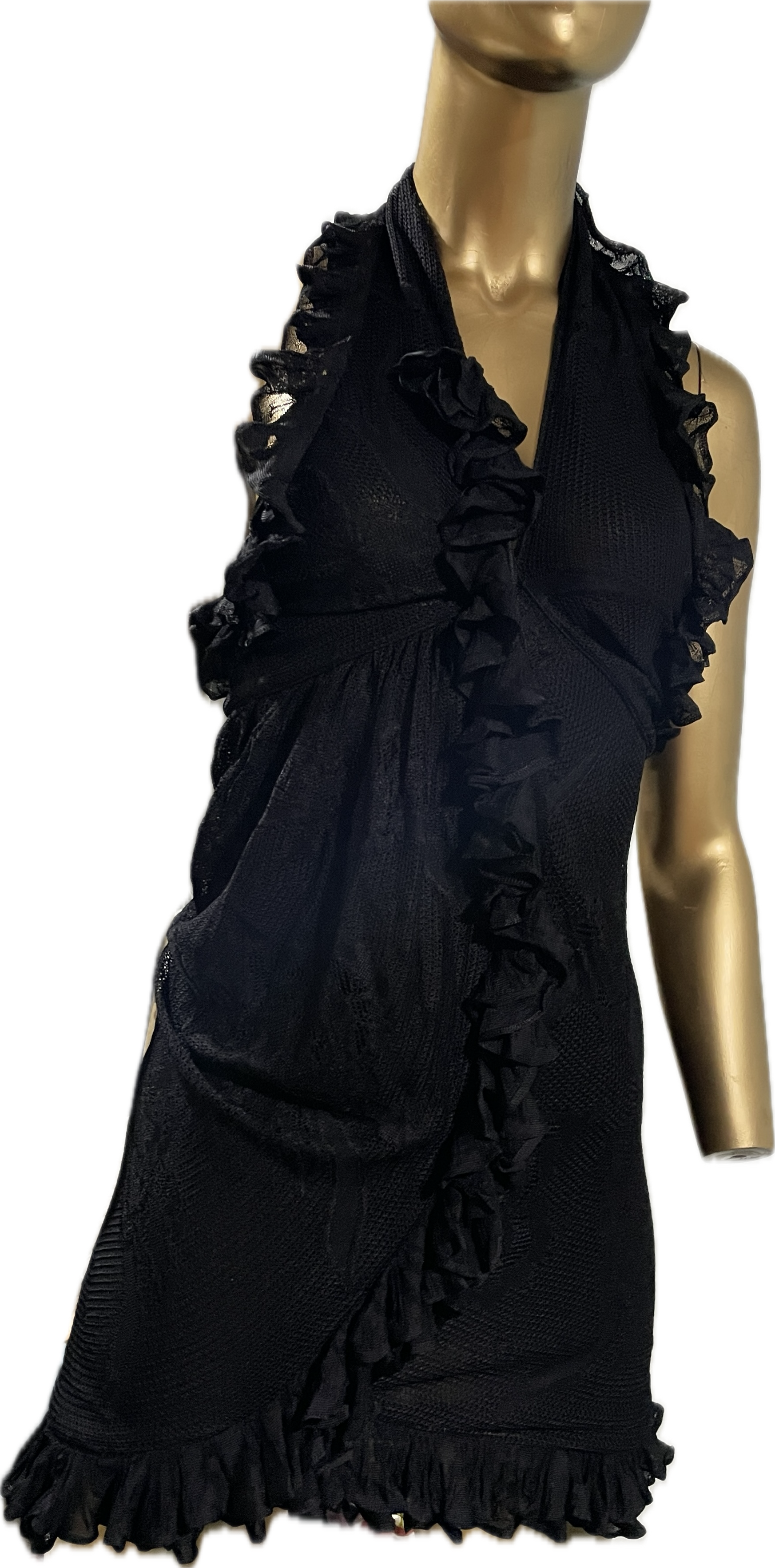 Vestido Encaje Negro Floral CHRISTIAN DIOR BY JOHN GALLIANO (M) COMO NUEVO 3