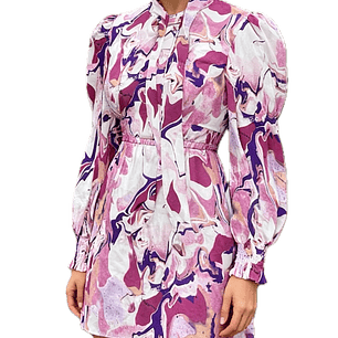 Vestido Marble Pussy Bow BOOHOO (XL) NUEVO CON ETIQUETAS